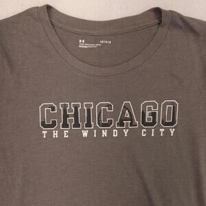 Under Armour Chicago The Windy City Short Sleeve Shirt Womens Size Large L Gray